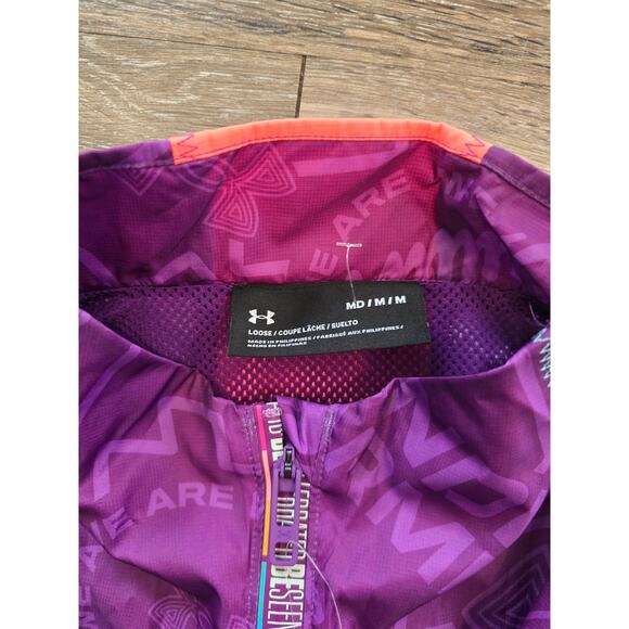Under Armour Pride Windbreaker Men's M Colorblock Streetwear Statement Jacket - Picture 6 of 9